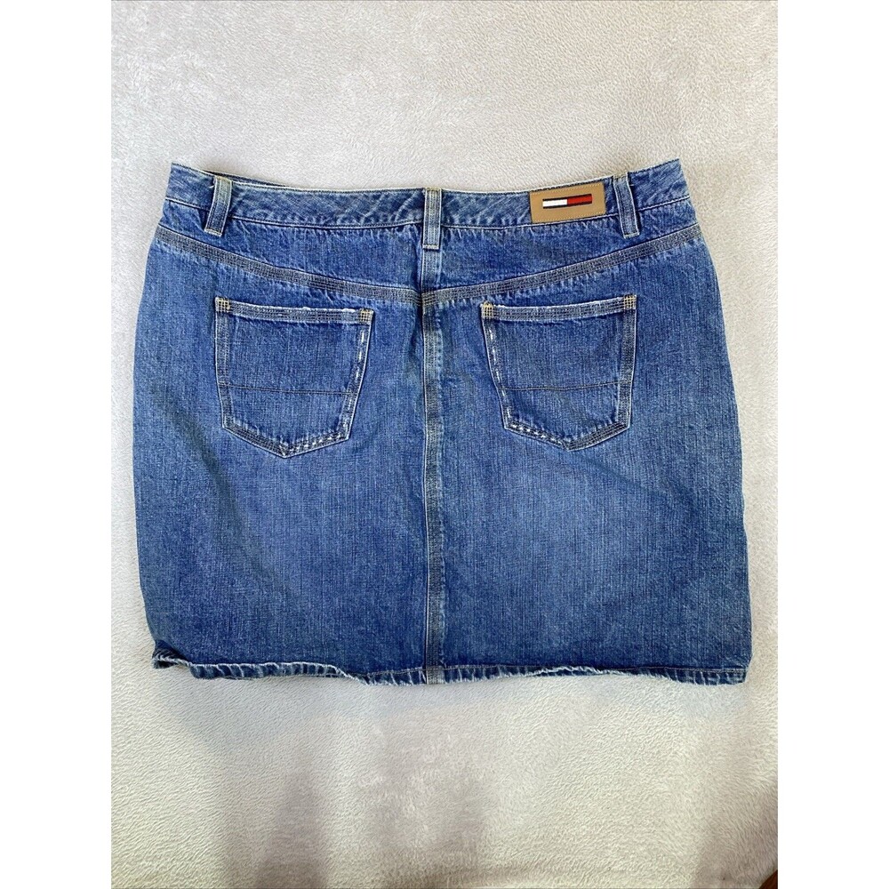 Vintage Tommy Hilfiger Knee Length Denim Jean Skirt Women's 20 Stretch Y2K - Picture 8 of 8